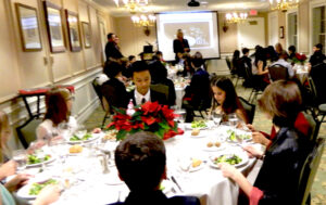 21st Century Leaders practice etiquette in a real dinner setting